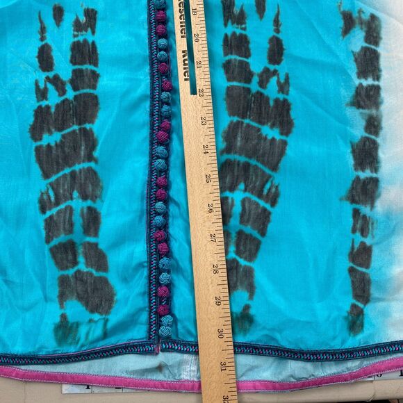 Soft Surroundings Silk Tunic Top Large Women Tie Dye Curacao Oversize Flowy Boho - Picture 10 of 13